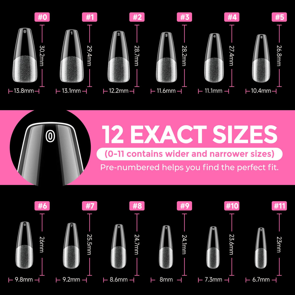 UNA GELLA clear tips staged for nail art, perfect blank canvas for designs