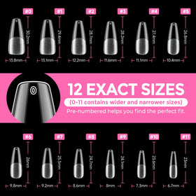 UNA GELLA clear tips staged for nail art, perfect blank canvas for designs