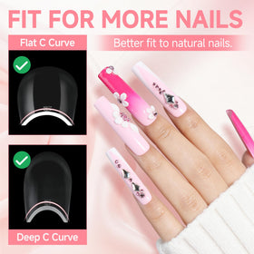 UNA GELLA clear tips laid out ready for polish to customize nail art