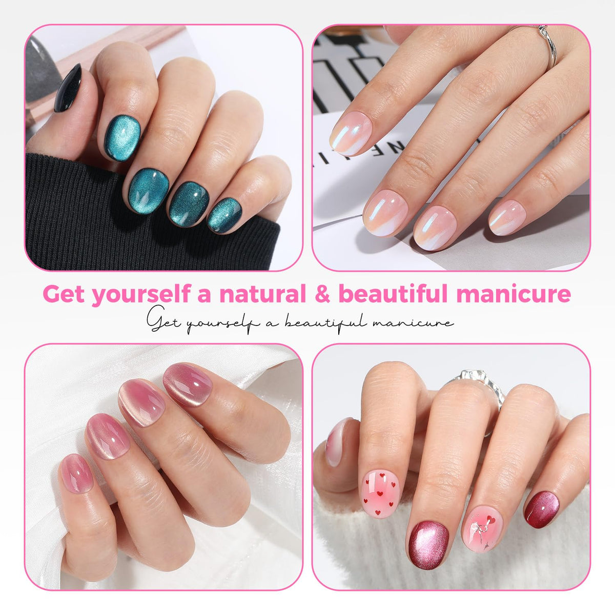 UNA GELLA close-up of extra-short oval tip shape for natural look