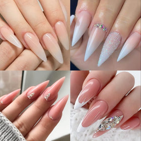 UNA GELLA close-up of pre-etched matte nail bed for easy adhesion and less filing