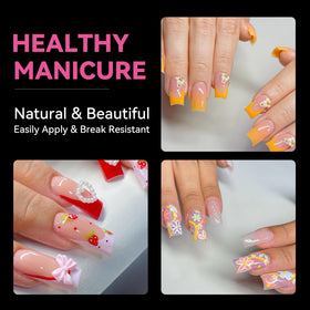 UNA GELLA close-up of pre-filed half-matte texture for better gel adhesion