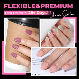 UNA GELLA close-up of oval tip curvature for natural fit and smooth finish