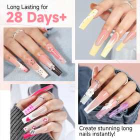 UNA GELLA close-up of tip edge texture, matte link improves adhesion
