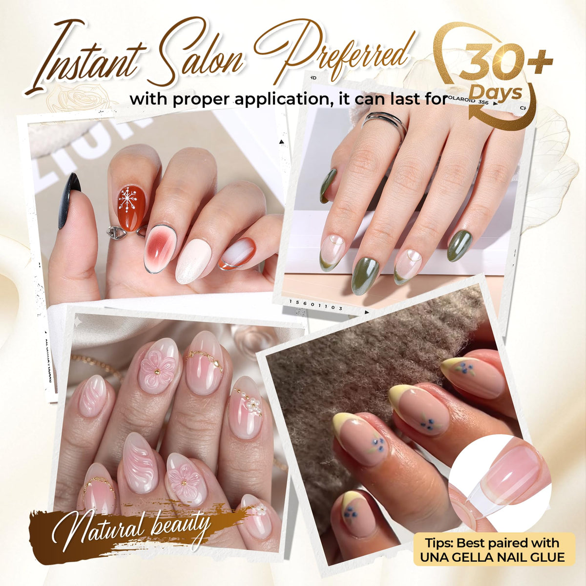 UNA GELLA close-up of clear gelly tip texture highlighting smooth polish application