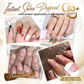 UNA GELLA close-up of clear gelly tip texture highlighting smooth polish application