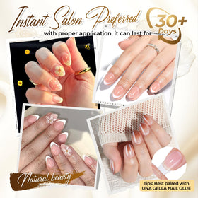 UNA GELLA close-up of inner frosted texture improving adhesion and seamless finish