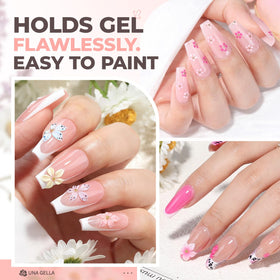 UNA GELLA close-up of pre-buffed surface highlighting ready-to-apply convenience