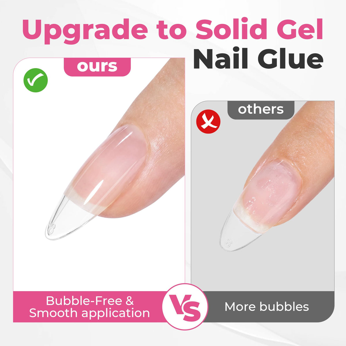 UNA GELLA cured extension close detail showing smooth edge and secure hold benefit