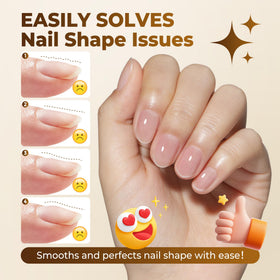 UNA GELLA cured press-on nails with glossy edges and strong adhesion