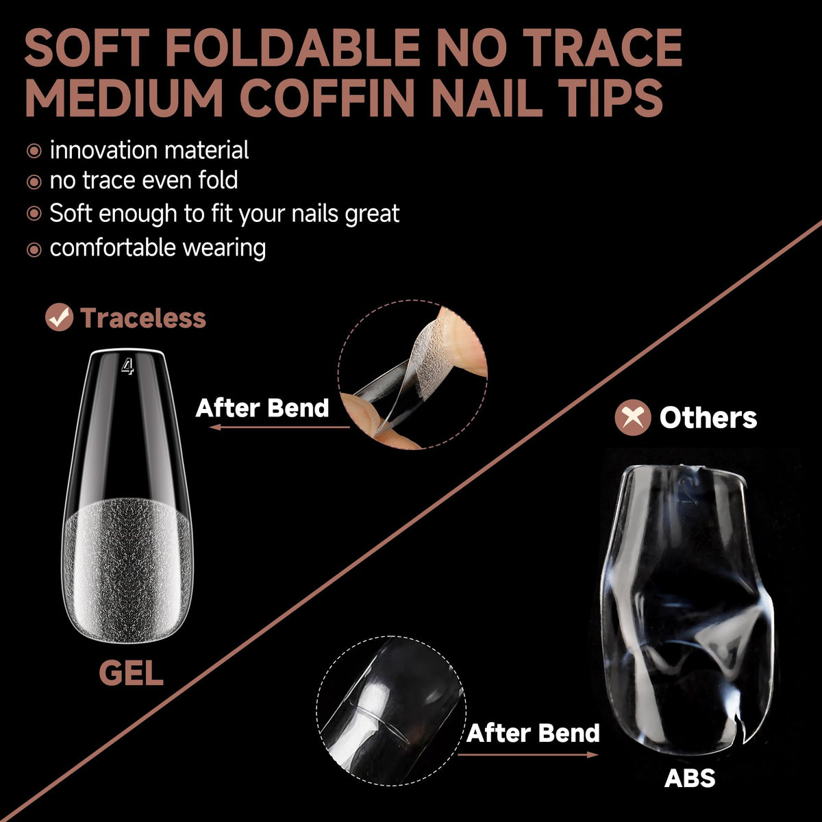 UNA GELLA detailed view of thick front edge for added durability and chip resistance