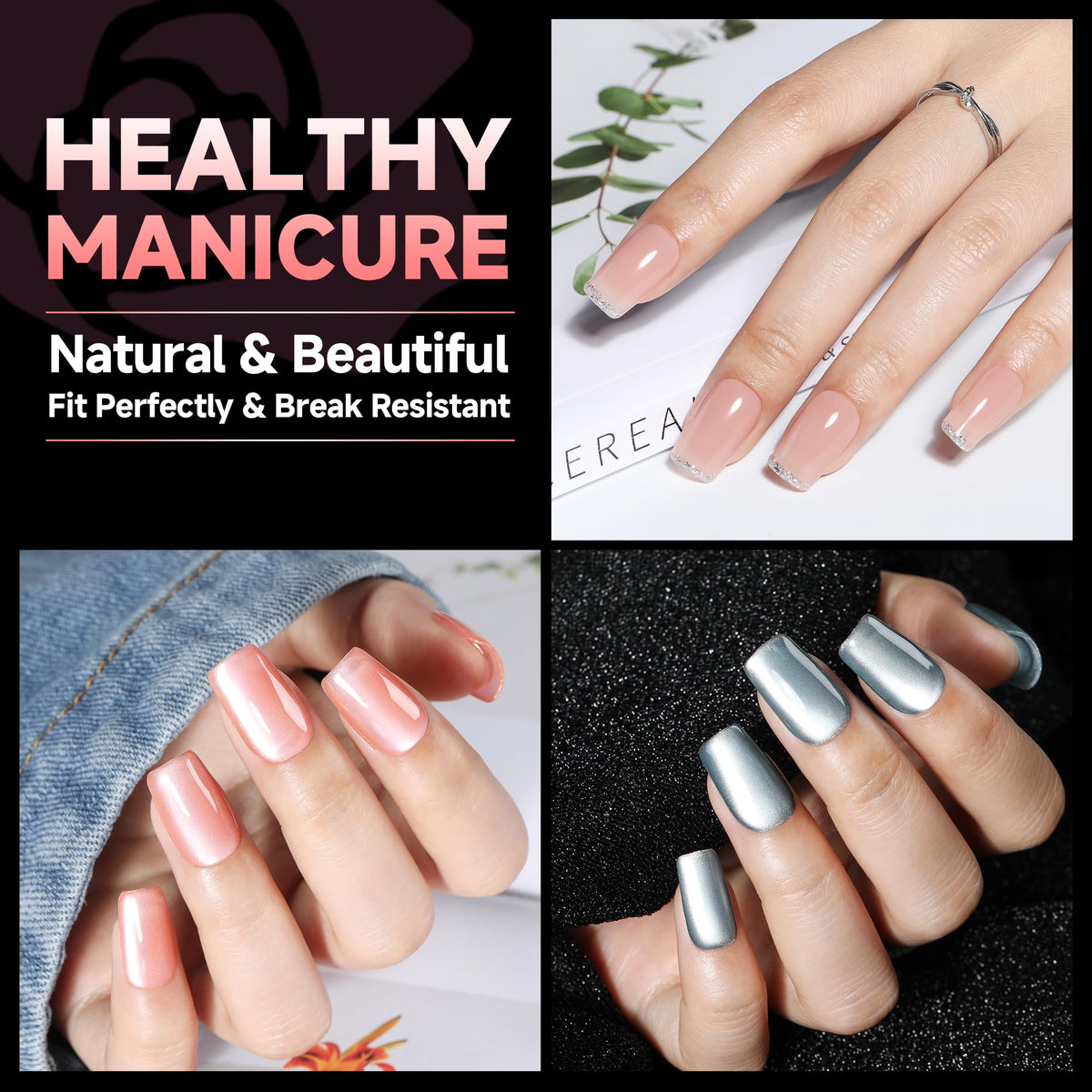 UNA GELLA finished French and chrome look demonstrating versatility