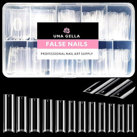 UNA GELLA front packaging showing clear XXL tips, high-quality professional kit