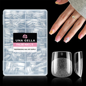 UNA GELLA front packaging showing compact 216-piece tip set benefit quick selection