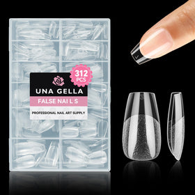 UNA GELLA front packaging showing 312 short coffin tips and kit benefit