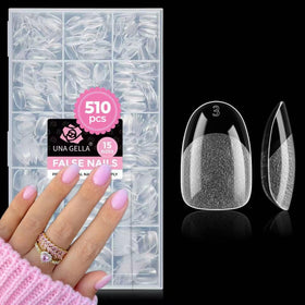 UNA GELLA front packaging showing 510 short oval nail tips for fast selection