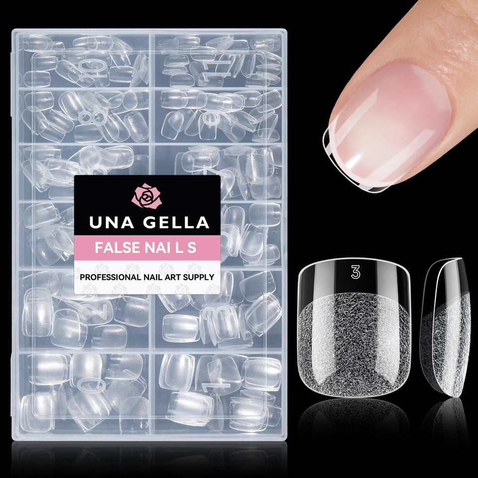 UNA GELLA front packaging showing 216-piece kit and 12 sizes benefits quick selection