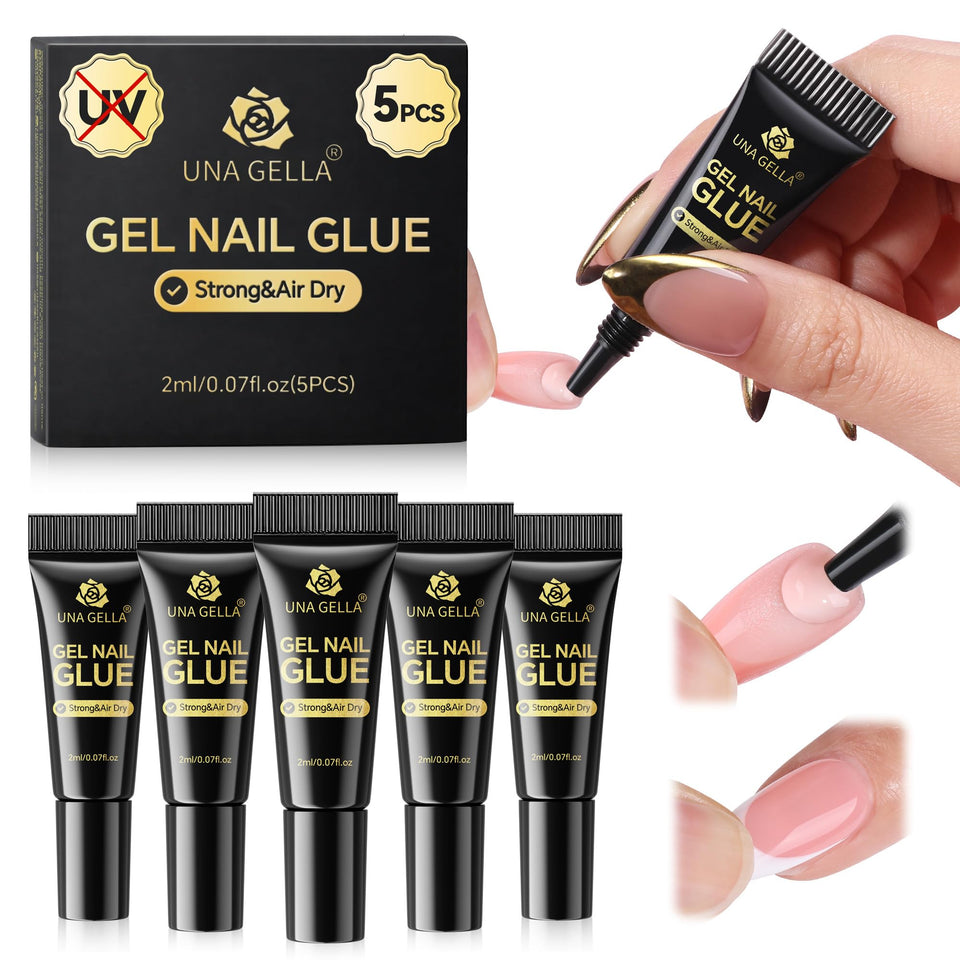 UNA GELLA front packaging showing five mini tubes and product benefits