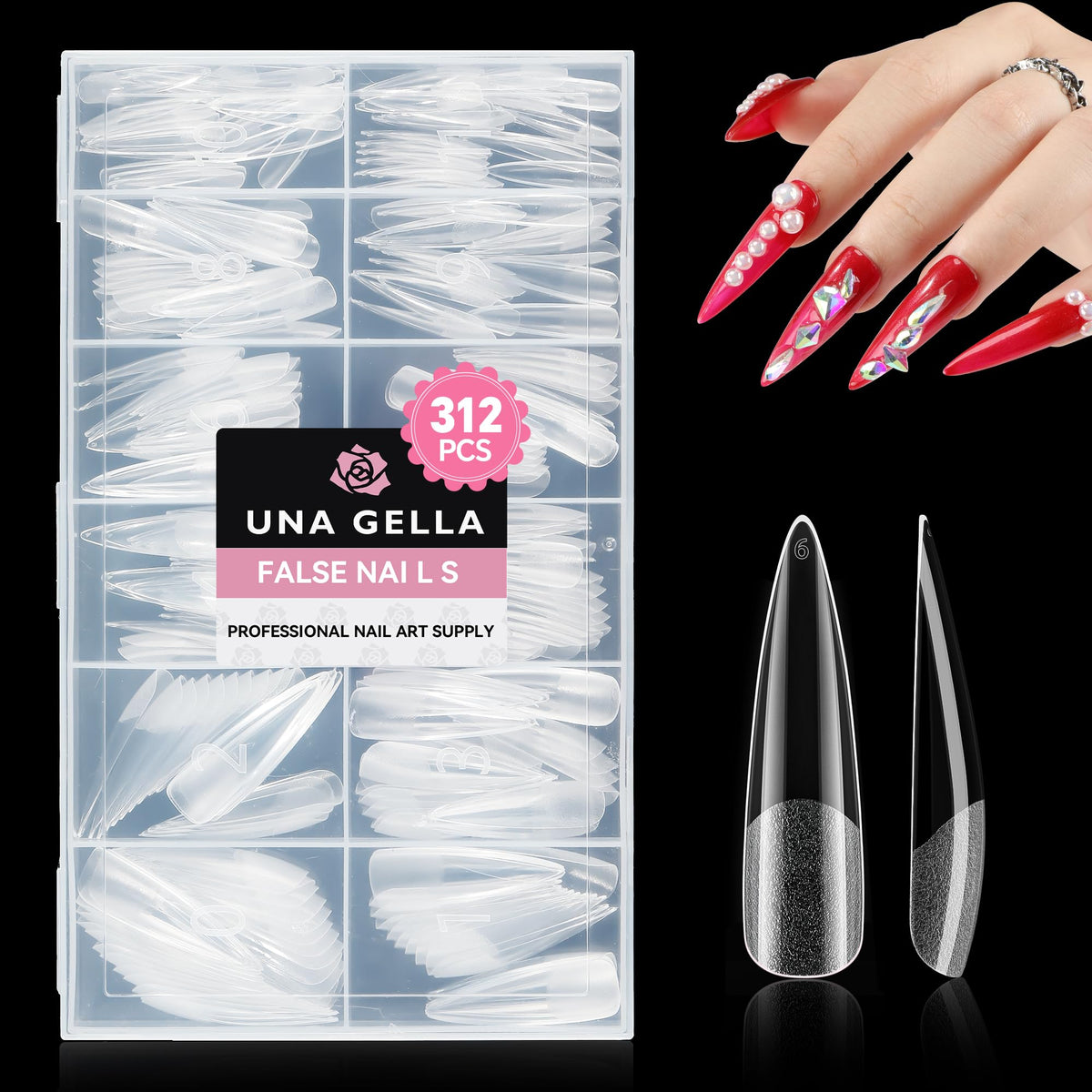 UNA GELLA front packaging showing full 312pcs kit and convenience