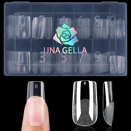 UNA GELLA front packaging showing 120 clear square gel tips for quick selection