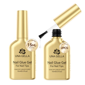 UNA GELLA front packaging showing two 15ml bottles and benefits