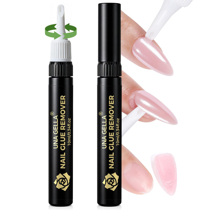 UNA GELLA front packaging showing two 10ml bottles and compact design benefit