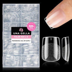 UNA GELLA front packaging showing 504 tips and brand clarity benefit