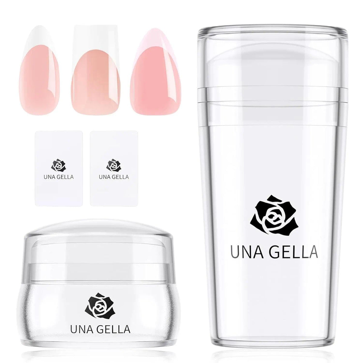 UNA GELLA front packaging showing kit contents and benefit of easy French tips