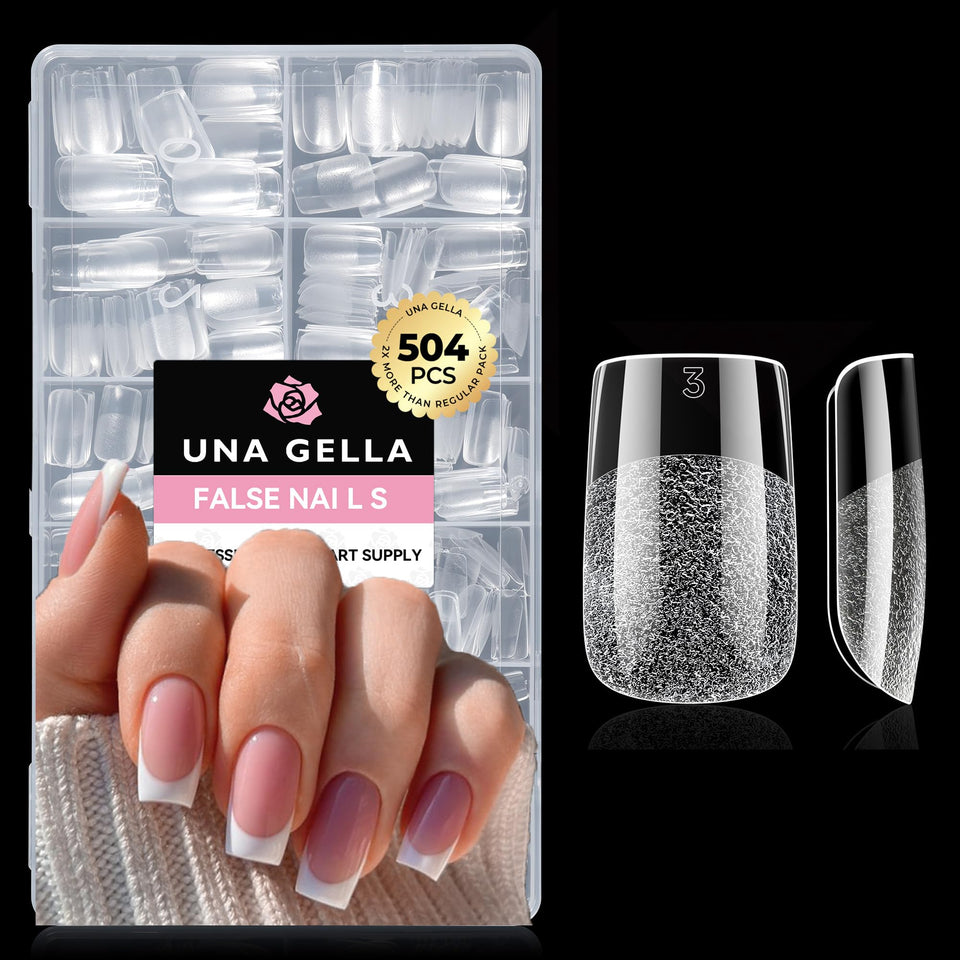 UNA GELLA front packaging showing 504PCS pack and clear sizes for convenience