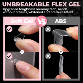 UNA GELLA tips in hand showing short scale for everyday practical wear