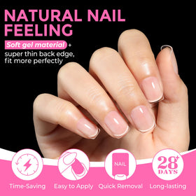 UNA GELLA hand holding tip to show scale and natural short length benefit
