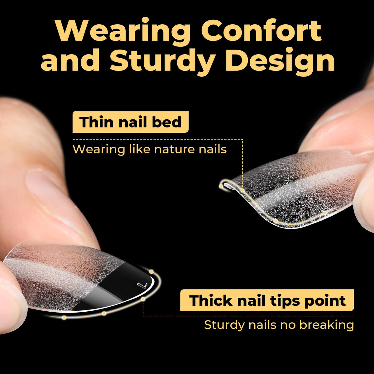 UNA GELLA tip in hand to show scale and comfortable length