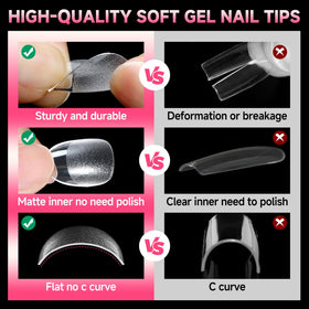 UNA GELLA application scene with glue and tips, simplified DIY press-on application