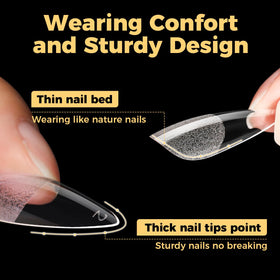 UNA GELLA tip being applied to nail demonstrating fast DIY salon-quality results