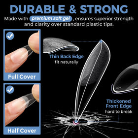 UNA GELLA application in use showing easy glue-on process for at-home mani