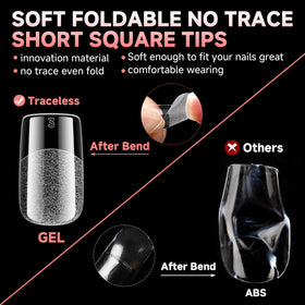 UNA GELLA tips being applied in salon for professional finish