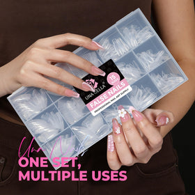UNA GELLA close-up of pre-buffed inner matte texture improving glue adhesion