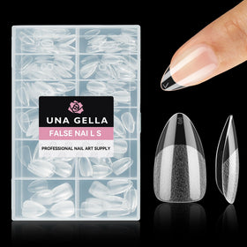 UNA GELLA label and contents layout showing included sizes and organized kit benefit