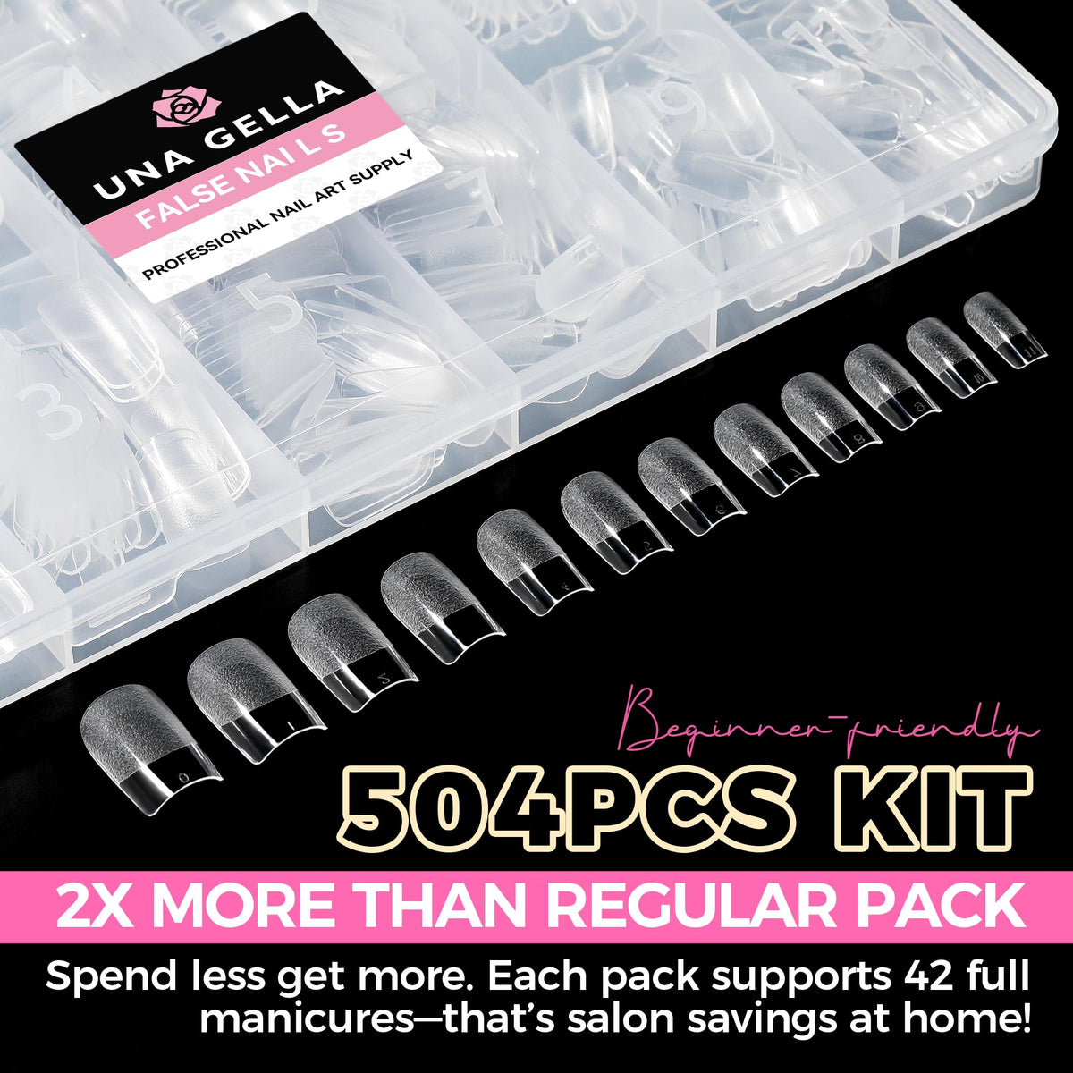 UNA GELLA lifestyle image of finished nails demonstrating natural short square style