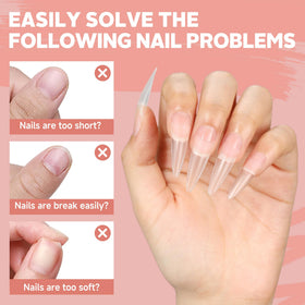 UNA GELLA salon scene with stiletto and almond finishes, inspires nail art