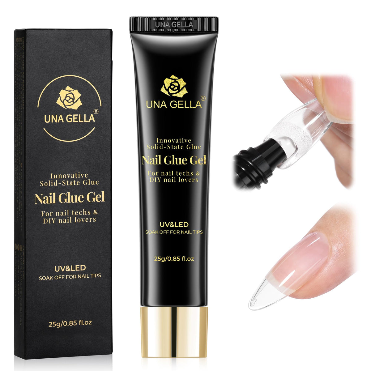 UNA GELLA in a home manicure station conveying professional-quality salon results