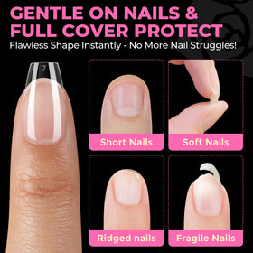 UNA GELLA assortment of finished tips displaying different polish and finishes for inspiration