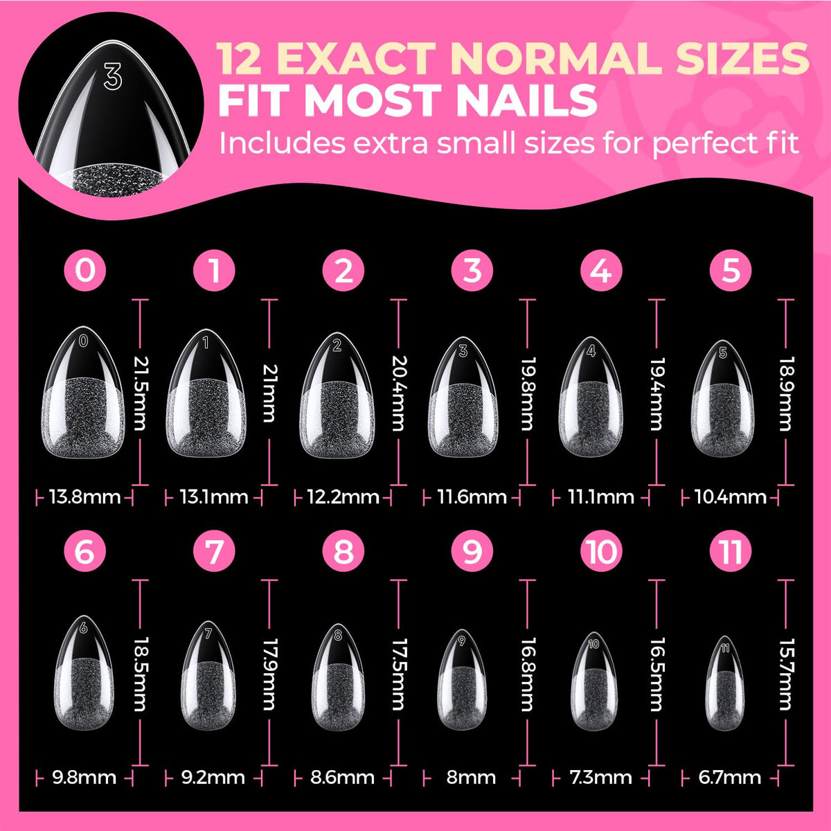 UNA GELLA clear tips used as a base for nail art to show customization potential