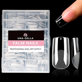 UNA GELLA clear tips with nail art demonstrating true color payoff