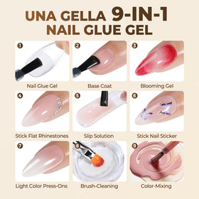 UNA GELLA application on nail showing easy brush-on use and neat finish