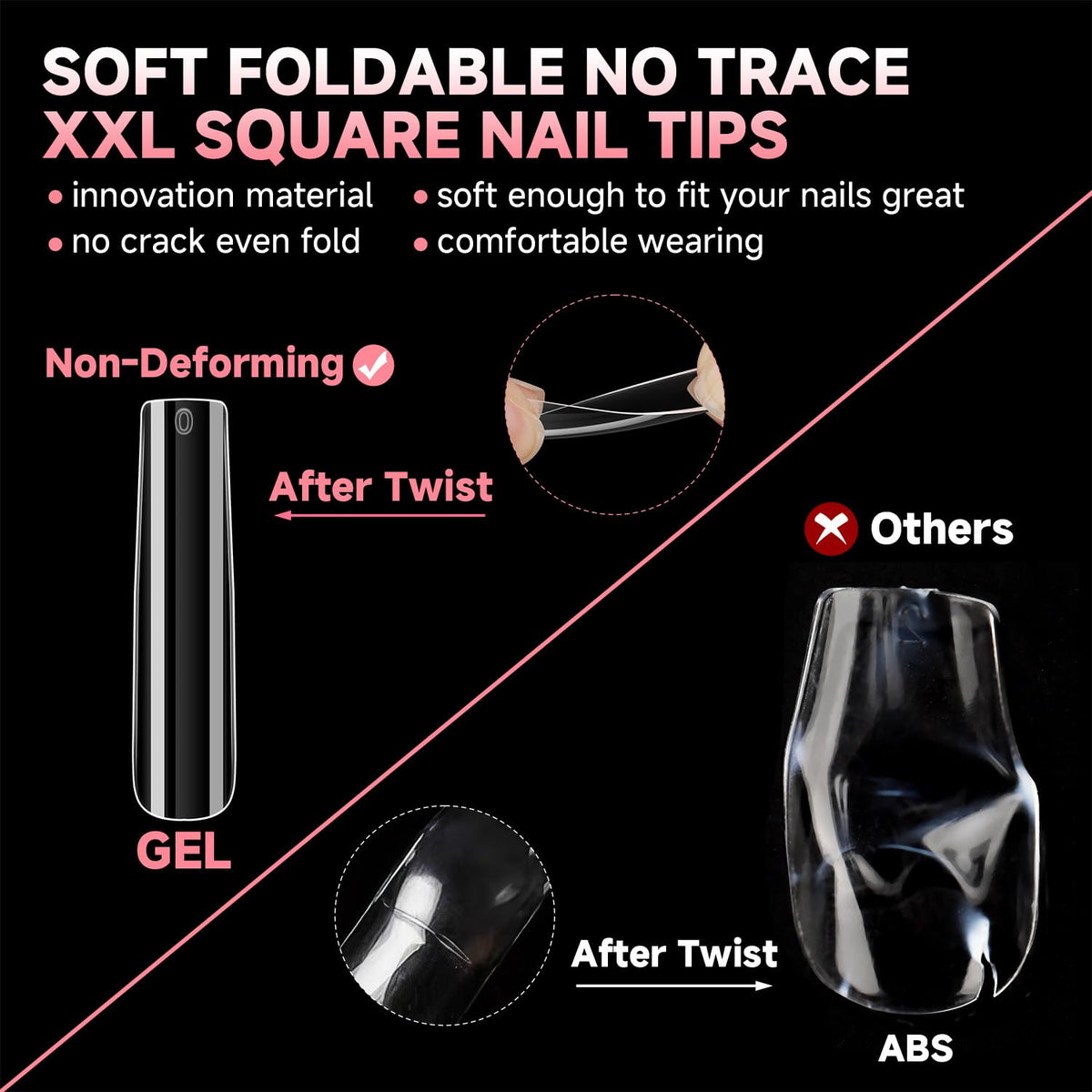 UNA GELLA tips applied on a hand demonstrating finished manicure benefit salon-style look
