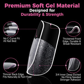 UNA GELLA tips applied on hands showcasing natural-looking salon finish