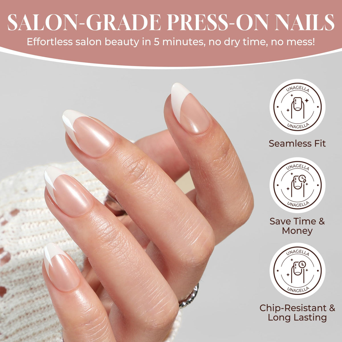 UNA GELLA nails in daily use conveying durability for everyday tasks