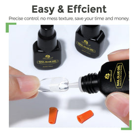 UNA GELLA steel needle cap detail preventing clogs and ensuring leak-free storage