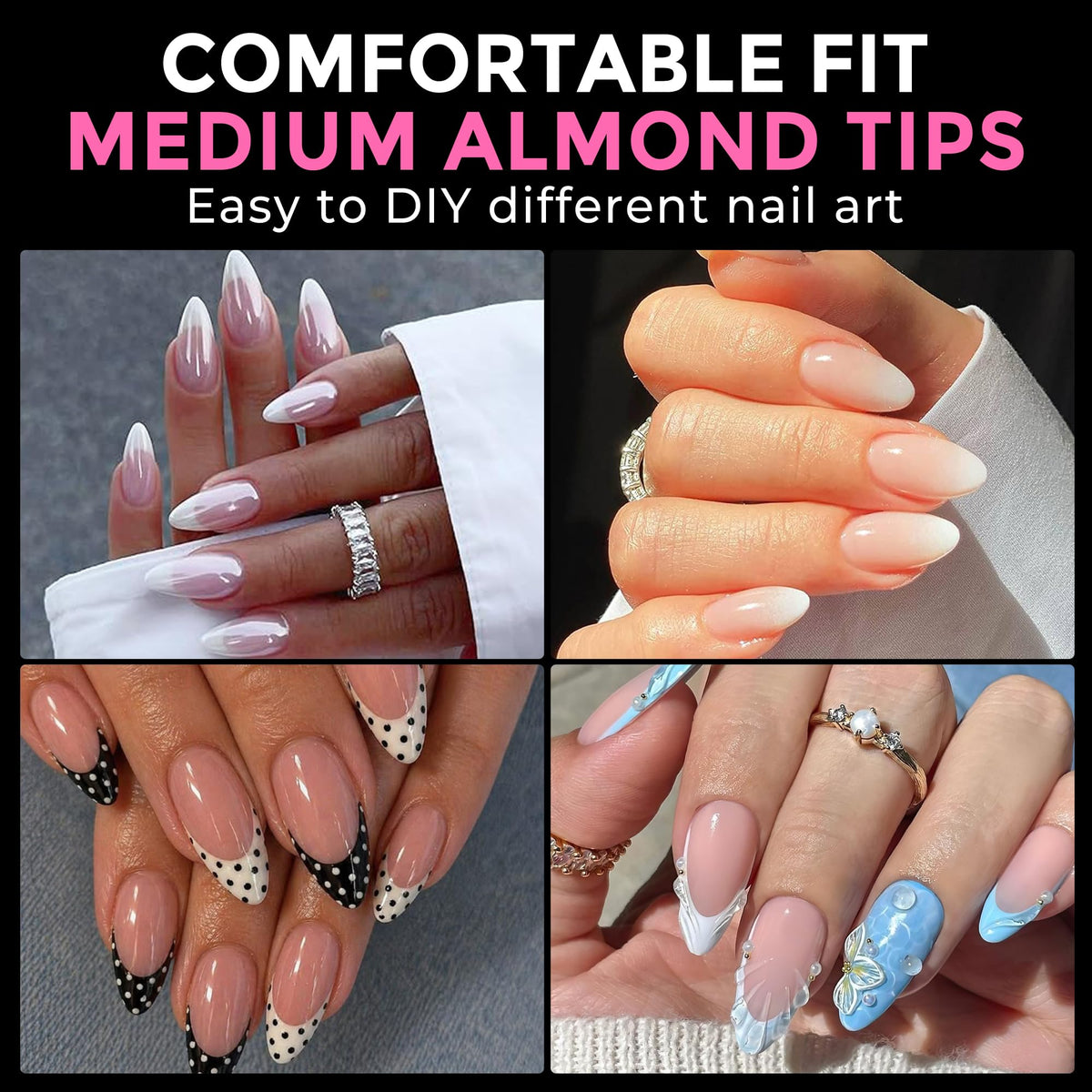 UNA GELLA numbered sizes visible on tips for fast size selection and accurate fit